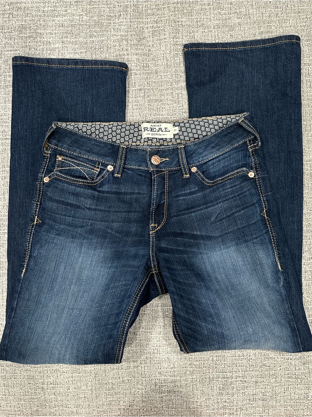 Ariat Women's Dark Blue Bootcut Jeans with Faded Detail